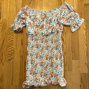 Entro floral rouched bodycon mini dress